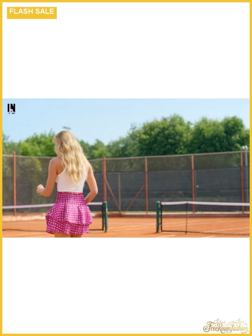 Women's Flowy Ruffle Skort with Pockets Smocked Waist A-Line - Picture 5 of 5